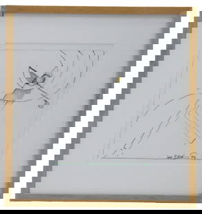 Jorge Blanco (Born 1945) American, Original Drawing: Jorge Blanco (Born 1945) American, Original Drawing. Signed and dated along bottom. 2024. Depicts a golfer in full swing. Overall Size: 15 x 14 1/4 in. Sight Size: 9 1/2 x 8 1/2 in. Frame Thickness: