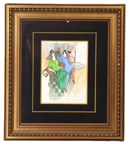 Itzchak Tarkay (1935-2012) Israeli, Original Watercolor and Mixed Media on Paper