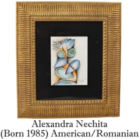 Alexandra Nechita (Born 1985) American/Romanian, Cubist Watercolor on Paper