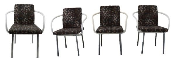 Ettore Sottsass (1917-2007) Italian, (4) Mid Century Modern Mandarin Chairs for Knoll