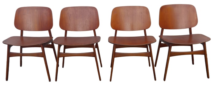 Borge Mogensen (1914-1972) Danish, Set of 4 Model 155 Shell Dining Chairs