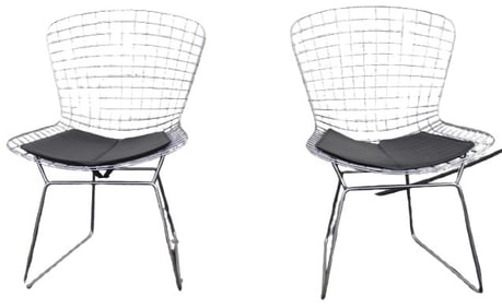 Harry Bertoia (1915-1978) American, Pair of Collection for Knoll Metal Mesh Chairs