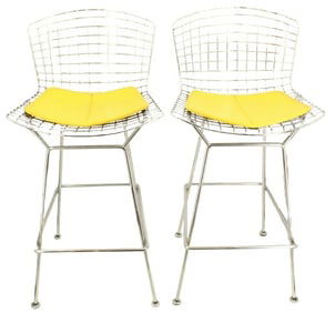Harry Bertoia (1915-1978) American, Pair of Collection for Knoll Metal Mesh Stools