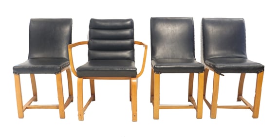 Group of 4 Heywood Wakefield Chairs Likely Rilbert Rhode