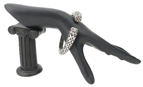 Marked 925 Silver and 18k Gold Bangle - Gross 41.4 g.