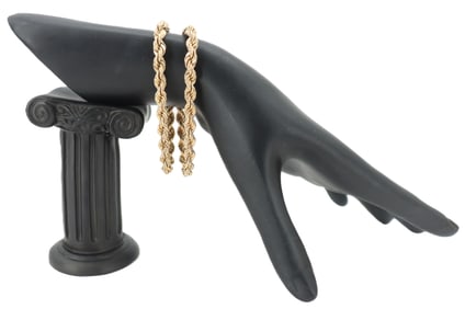 Marked 14k Gold Double Rope Bracelet - Gross 38.4 g.