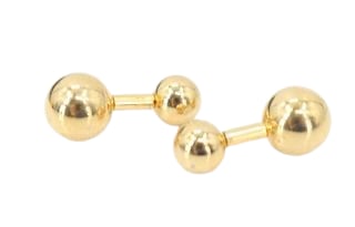 Pair of Tested 10k Gold Barbell Cufflinks - Gross 25.2 g.