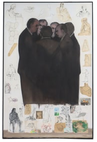 Joseph Jeswald (1927–2009) American, Oil on Canvas and Sketch Collage