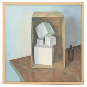 Darrel Crisp (20th Century) American, Geometric Abstract Oil on Canvas