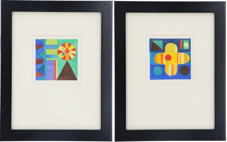 Darrell Crisp (20th Century) American, Pair of 1960's Abstract Watercolors