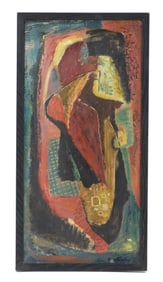 Robert Sterling 20th Century American, Circa 1940's Abstract Signed Oil on Canvas Painting