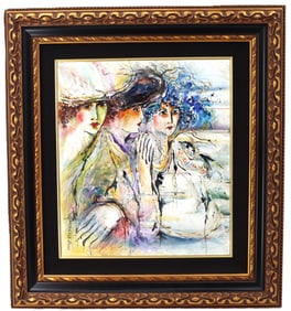 Zamy Steynovitz (1951-2000) Israeli, Original Modernist Oil on Canvas