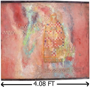 Large 1999 Abstract Signed Oil on Canvas Painting