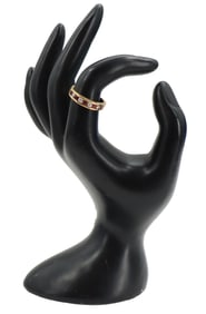 Marked 750 (18k) Gold, Diamond, and Ruby Ring - Gross 4 g.