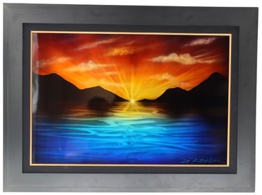 Chris DeRubeis (Born 1978) American, Mixed Media on Metal Landscape