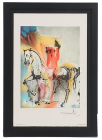 Salvador Dalí (1904–1989) Spanish, Lithograph Print "Le Chavelier Chretien (The Christian Knight"
