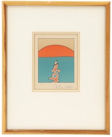 Peter Max (Born 1937) American, Lithograph "Orange Sailboat"