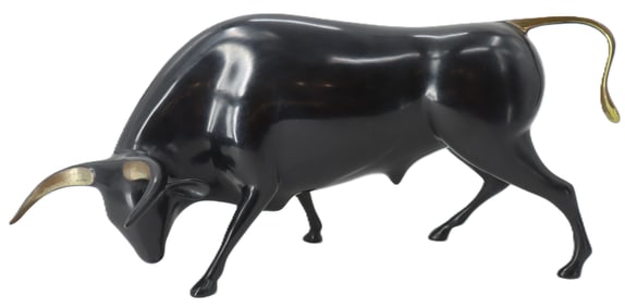 Loet Vanderveen (1921-2015) Dutch, Bronze Bull Sculpture