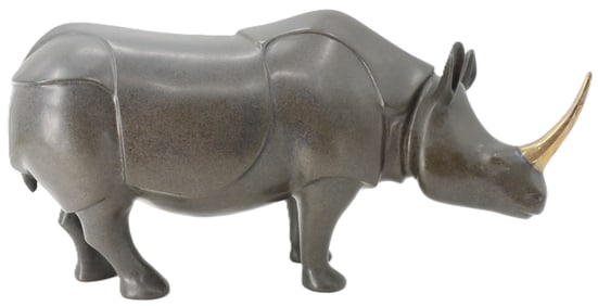 Loet Vanderveen (1921-2015) Dutch, Bronze Rhino Sculpture