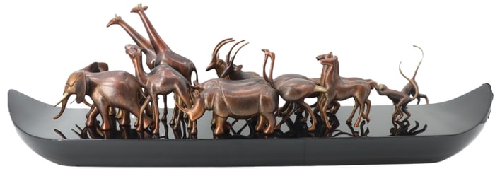 Loet Vanderveen (1921-2015) Dutch, Bronze Noah's Ark Sculpture