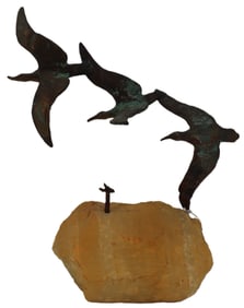 Curtis Jere Copper Bird Sculpture