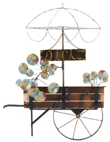 Curtis Jere Metal Wall Art Flower Cart