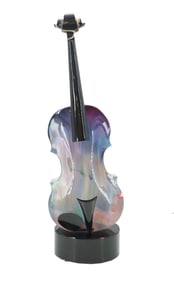 Dino Rosin (Born 1948) Italian, Murano Art Glass Violin Sculpture