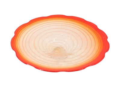 Dale Tiffany Style Orange Art Glass Wall Decoration