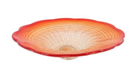 Large Dale Tiffany Style Orange Art Glass Wall Decoration