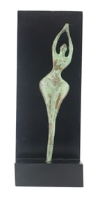 Louis Mendez (1929–2012) American, Bronze Abstract Figural Relief "Ejercieios"