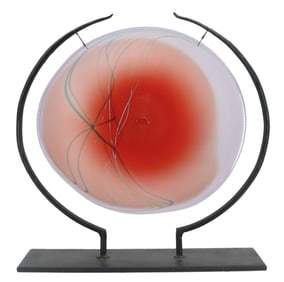 George Cirocco (20th/21st Century) American, Art Glass Suspended Gong Sculpture
