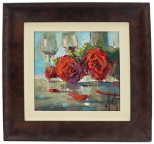 Juan Cotrino (Born 1968) Colombian/American, Original Still Life Oil on Board