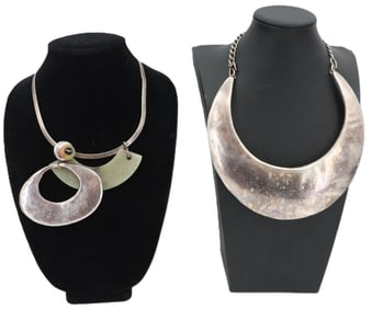 (2) Low Grade Silver Necklaces - Gross 7.565 ozt.