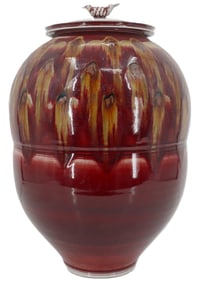 Tom Turner (Born 1945) American, 1990 Signed Lidded Double Gourd Porcelain Jar