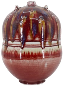 Tom Turner (Born 1945) American, 1990 Signed Unique Double Gourd Porcelain Vase