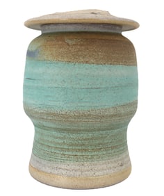Karen Karnes (1925-2016) American, Excellent Art Pottery Cut-Lid Jar