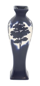 British Moorland Midnight Blue and White Porcelain Vase