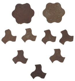 (9) Antique Rookwood Pottery Architectural Interlocking Floor Tile Pieces