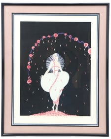 Erte "Columbine" 1983 Serigraph in Colors, Hand Signed and Numbered in Pencil by the Artist