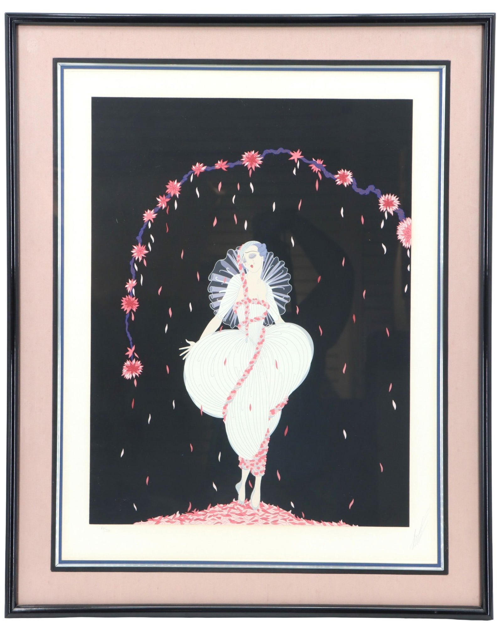 Erte "Columbine" 1983 Serigraph in Colors, Hand Signed and Numbered in Pencil by the Artist (1 of 11)