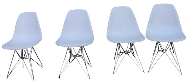(4) Eames Style Chairs with Eiffel Base
