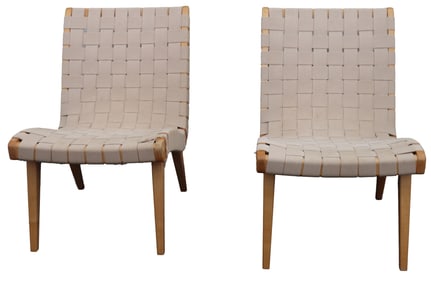 Jens Risom (1916-2016) Danish/American, Pair of Knoll Lounge Chairs - AS IS