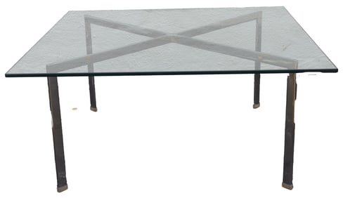 After Jack Freidin (1930-2004) American, Glass and Chrome Coffee Table