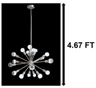 Vintage Mid Century Modern Metal Sputnik Chandelier - AS IS