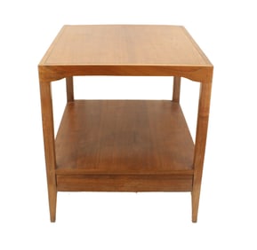 Mid Century Modern Two-Tier Side Table with Peg Legs