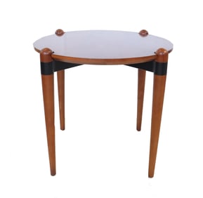 Round Mid Century Modern Side Table With 4 Legs
