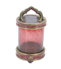 Jay Strongwater (Born 1960) American, Small Chinoiserie Lidded Candle Holder