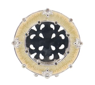 Jay Strongwater (Born 1960) American, Circular Enameled Bejeweled Picture Frame