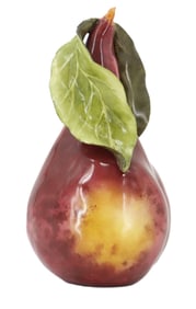 Katherine Houston (Born 1959) American, Porcelain Red Pear Sculpture