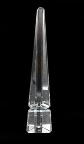 French Baccarat Crystal Osiris Triangular Obelisk Luxor Monument Sculpture